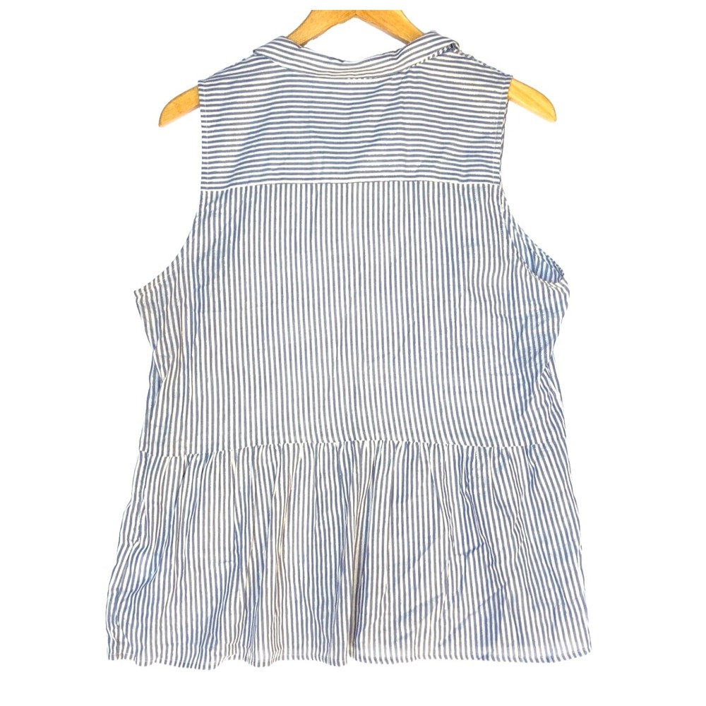 Elle Peplum Top Womens L Babydoll Metallic Thread Semi Sheer Lyocell Shirt